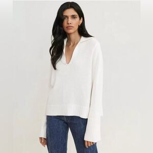 NWT Jenni Kayne Cashmere Frances Polo Ivory